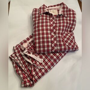 Vintage Victoria's Secret Women's Two Piece Plaid Checked Pajama Set Cozy Size L